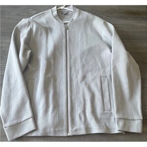 COS Men’s track jacket Sweatshirt Zip Up Mock Neck Grey Cotton SZ XL